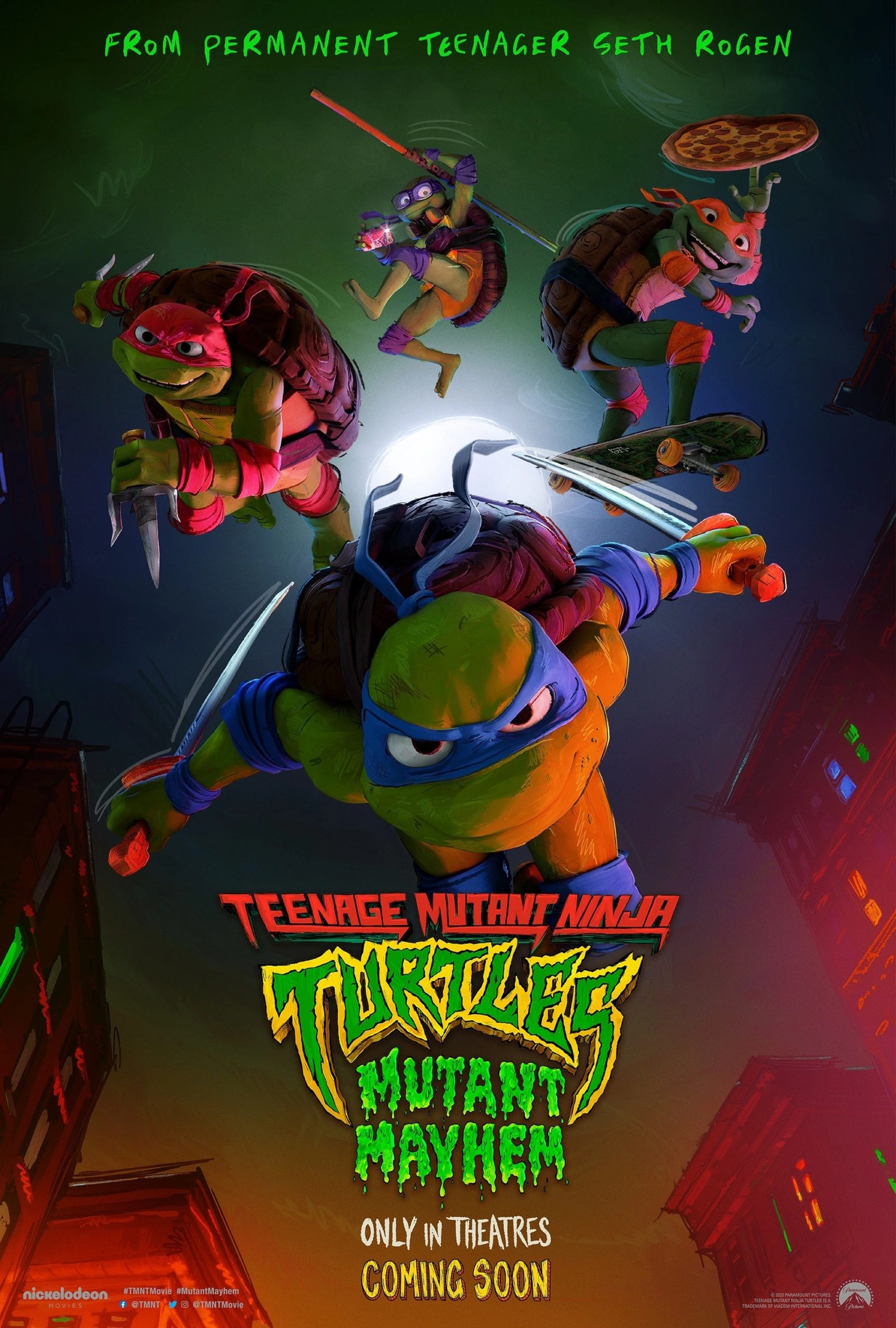 Teenage Mutant Ninja Turtles: Mutant Mayhem promotional poster in the supplied artwork
