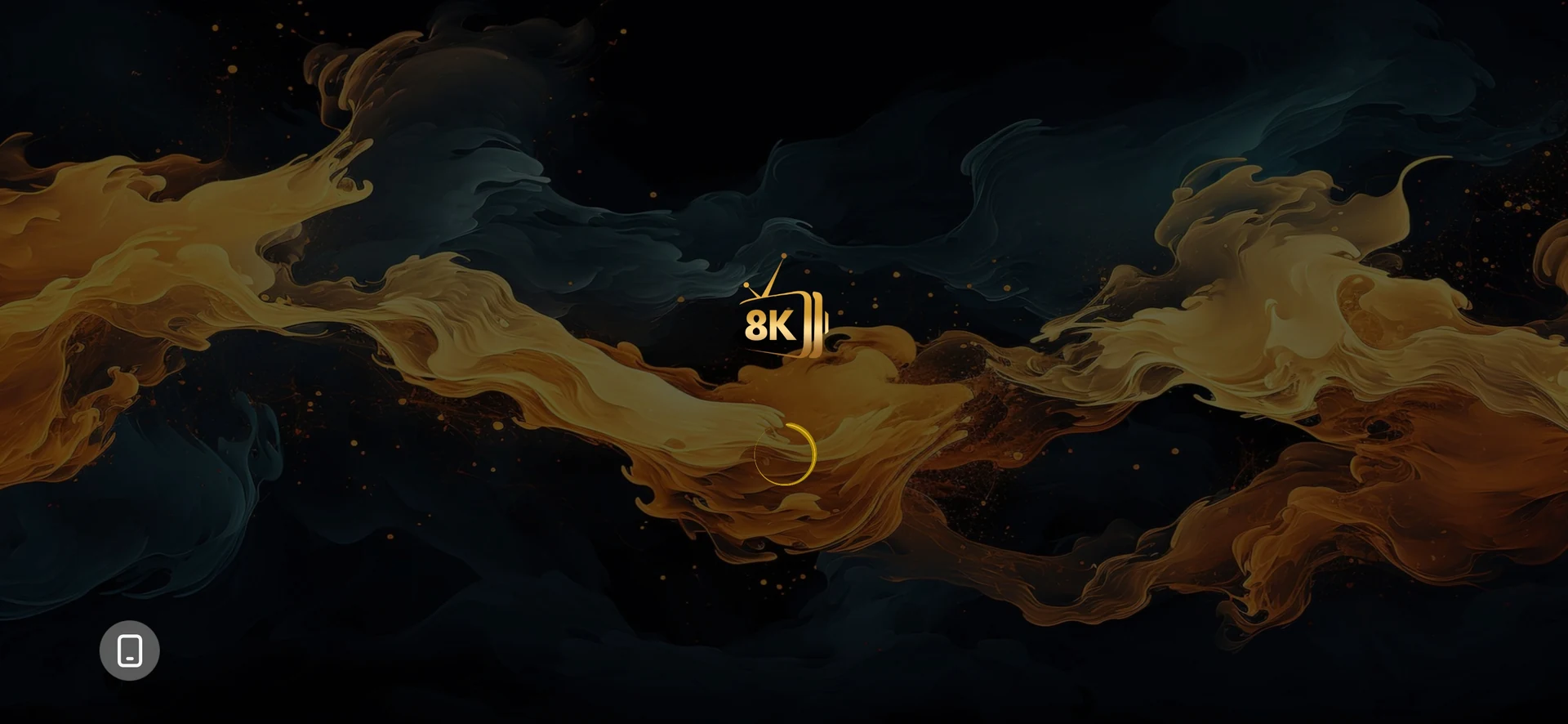8K Player VIP+ gold and petrol splash screen