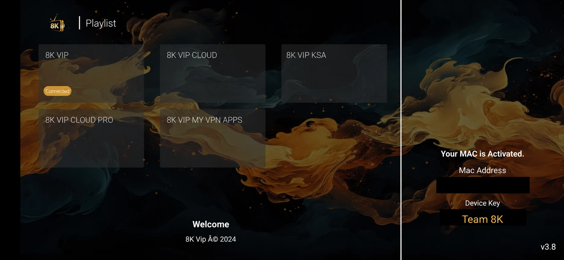 8K Player VIP supplied player screenshot